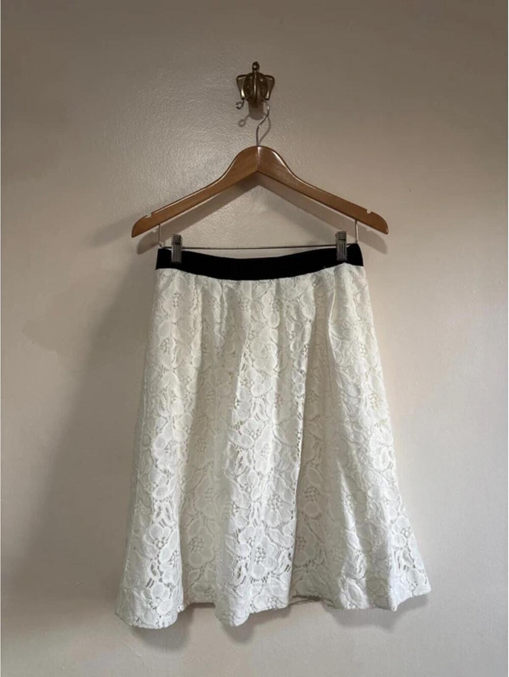 Full Lace Skirt in Cream CottageCore Coquette-girl Feminine Girly Pretty size 4